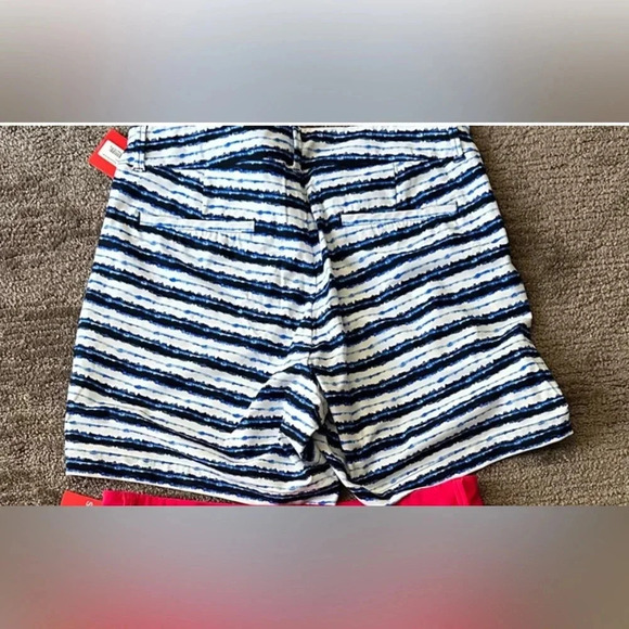 Spanx Sunshine Shorts, 6" Blue Painted Stripe Size M Medium - Picture 4 of 7